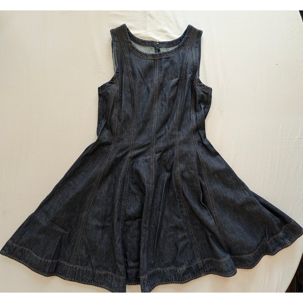 Madewell Denim Mini Dress Womens Medium Dark Indigo Fit & Flare NZ106 NWT